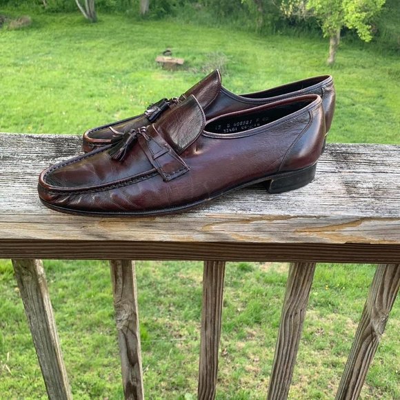 Vintage Burgundy Leather Florsheim Loafers with Tassels 12 B main image 7